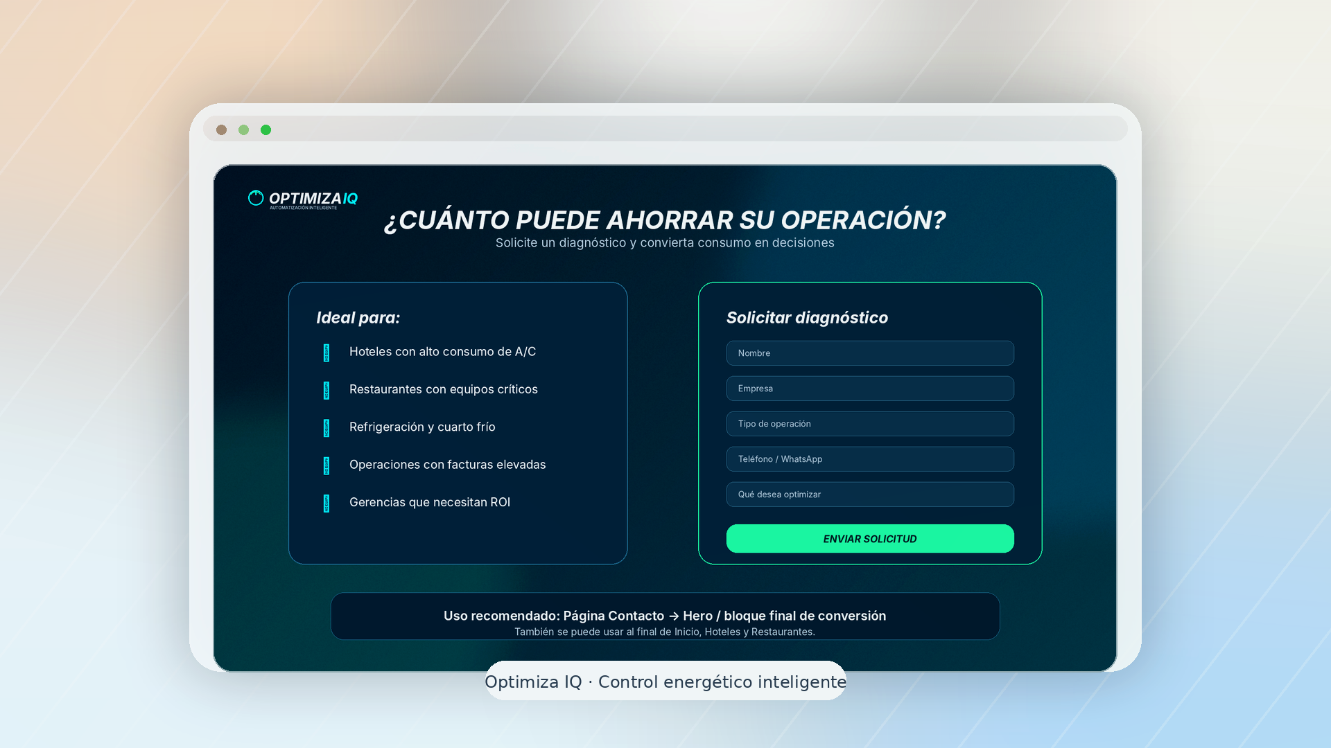 Contacto Optimiza IQ